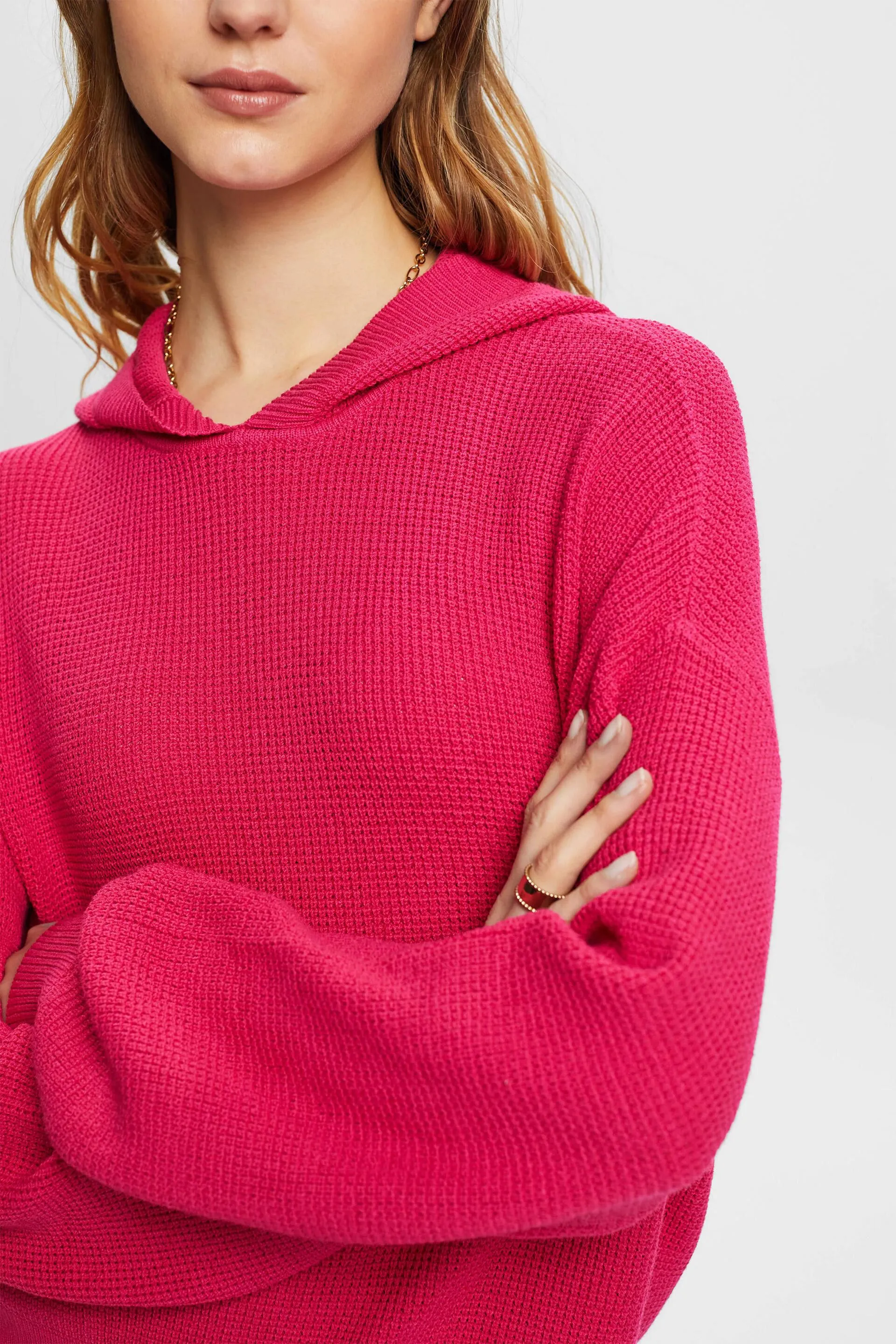 Felpa con cappuccio in maglia