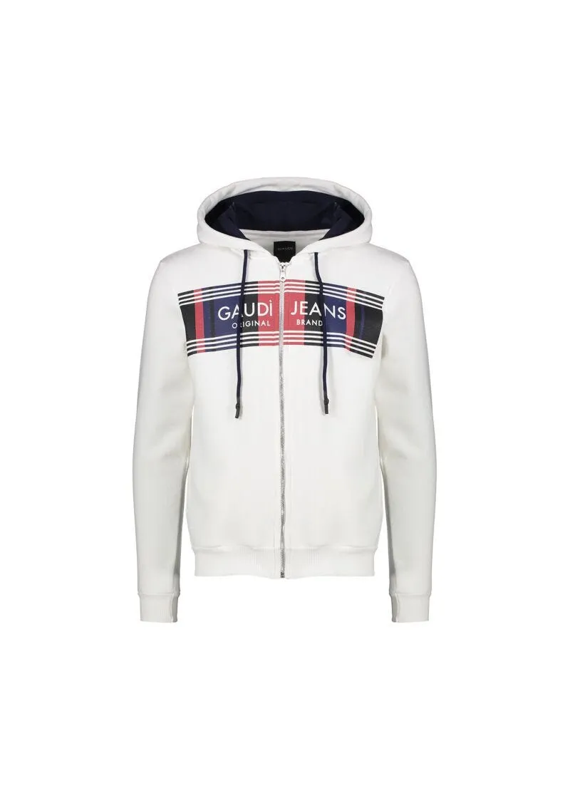 Felpa con zip in misto cotone