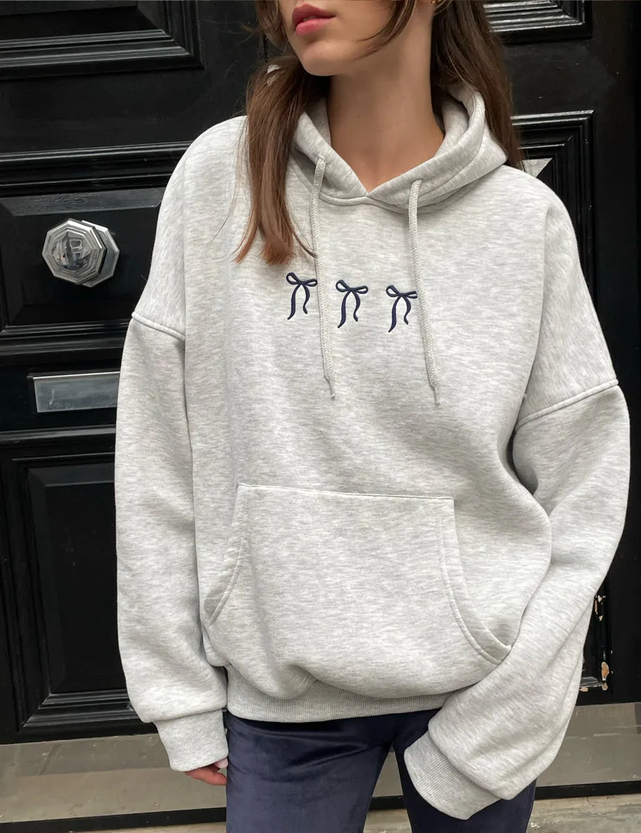 Felpa oversize ricamo fiocchi