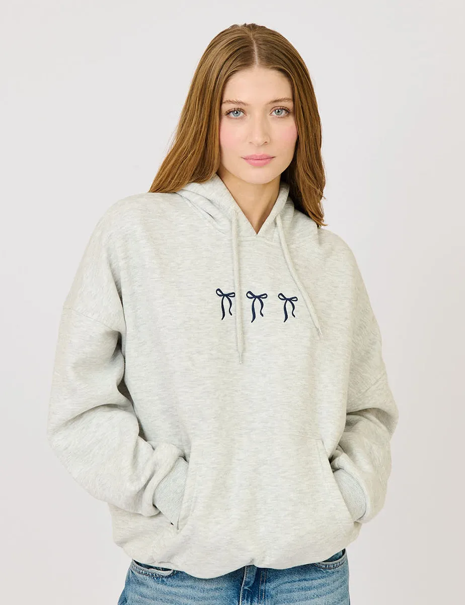 Felpa oversize ricamo fiocchi