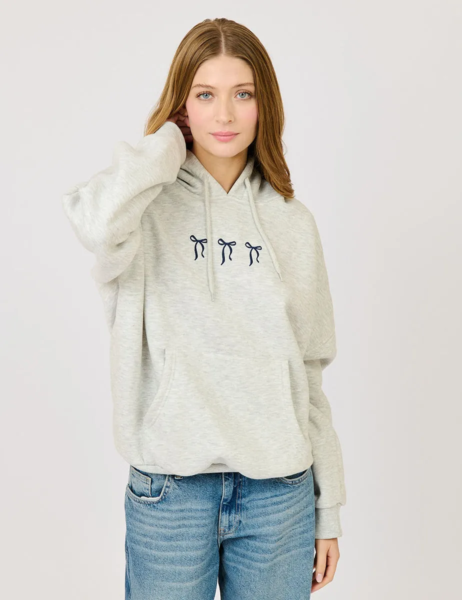 Felpa oversize ricamo fiocchi