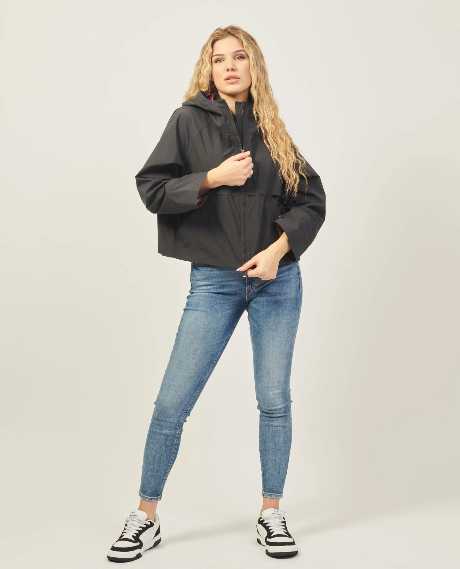 Giacca corta K-way Soille impermeabile con cappuccio