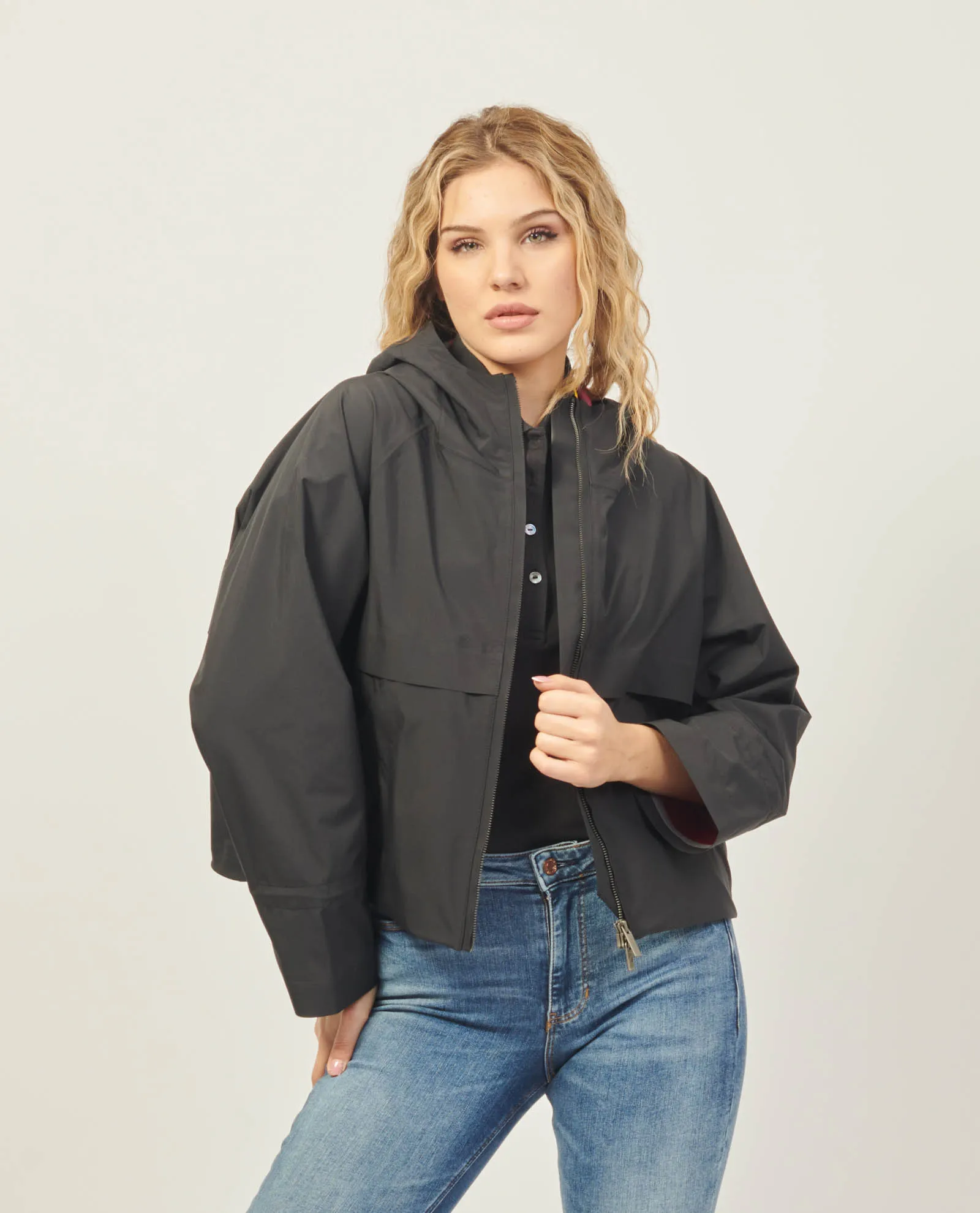Giacca corta K-way Soille impermeabile con cappuccio
