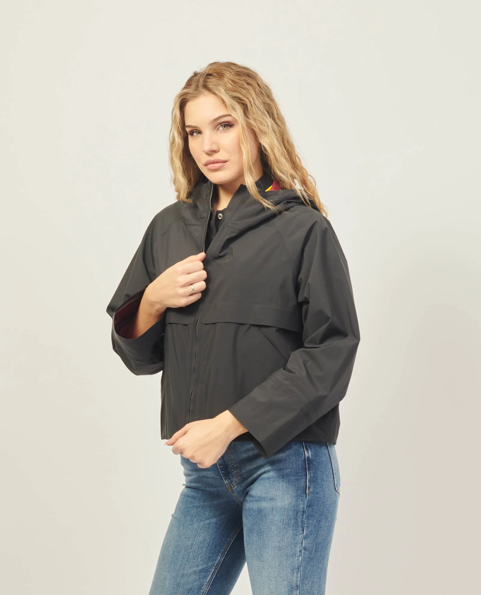 Giacca corta K-way Soille impermeabile con cappuccio