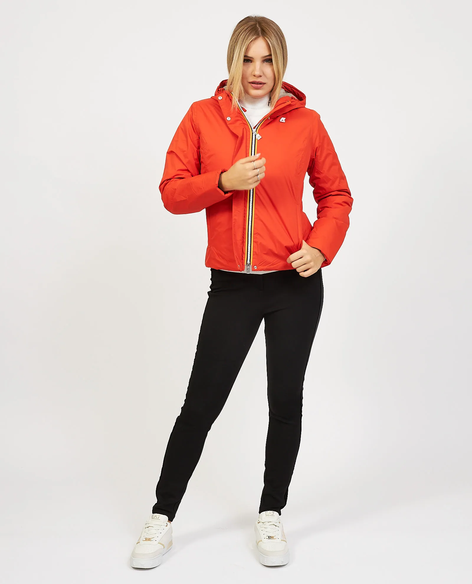 Giacca corta Lily ripstop K-way impermeabile con cappuccio