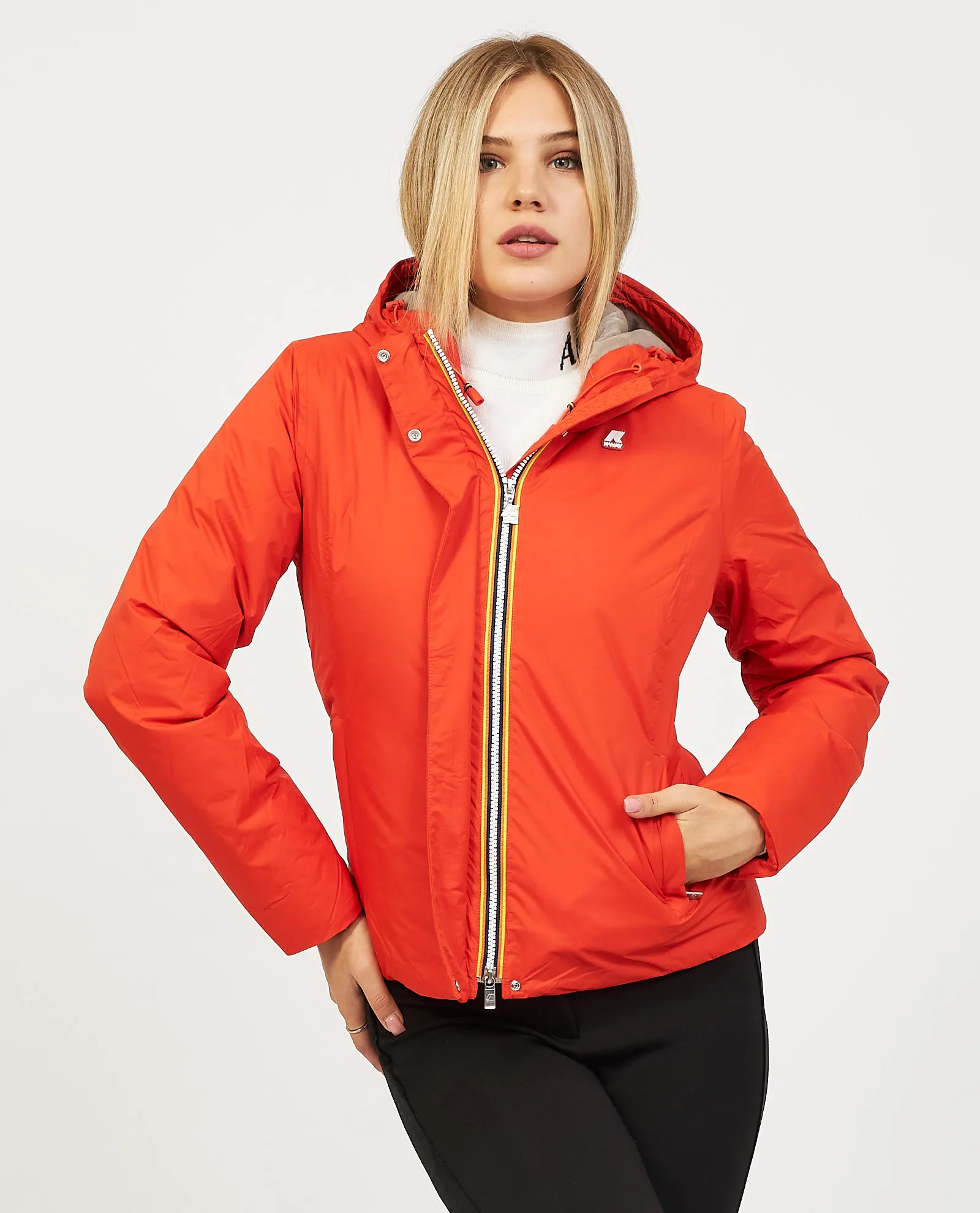 Giacca corta Lily ripstop K-way impermeabile con cappuccio