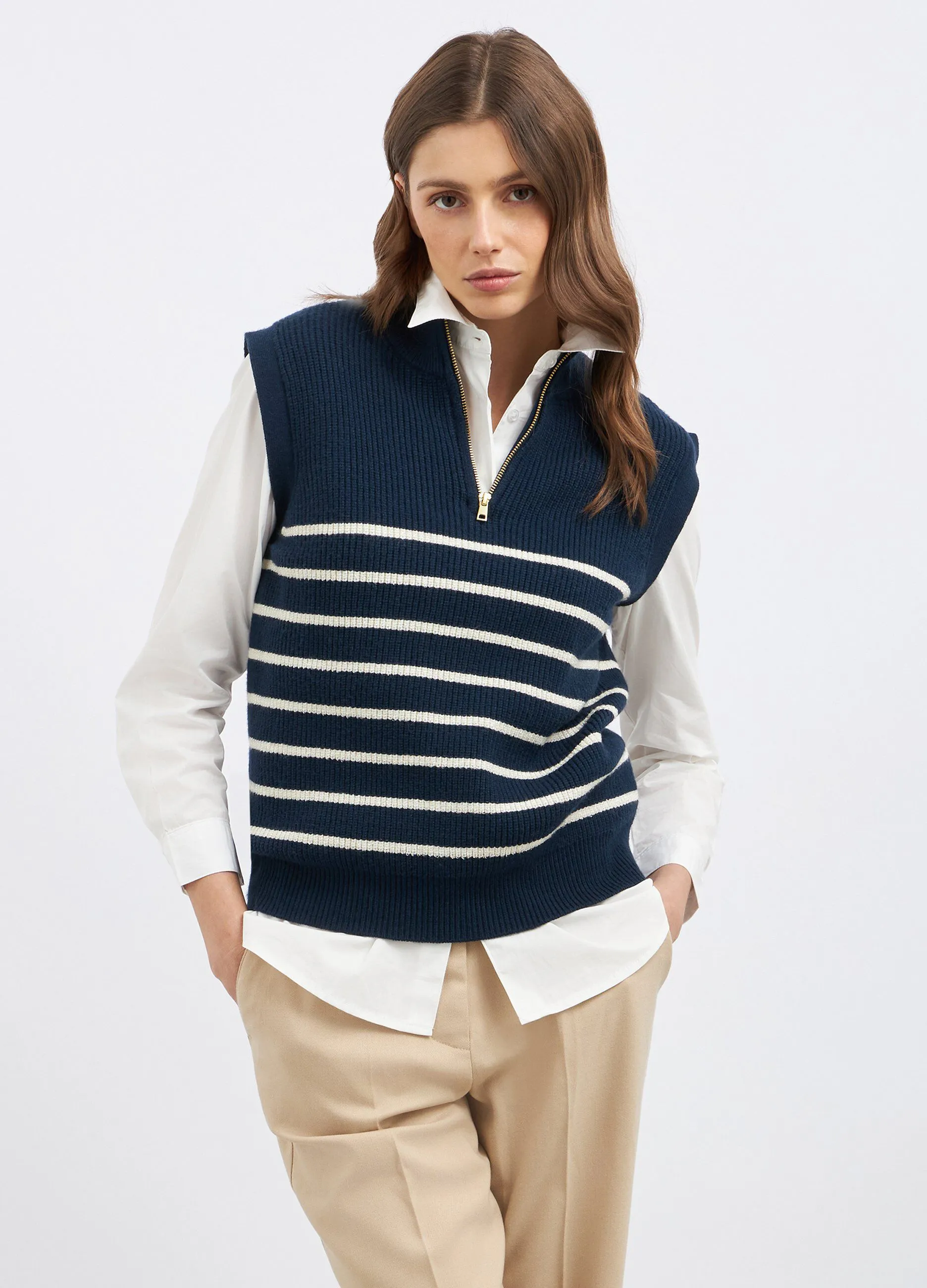 Gilet in costina di misto viscosa donna