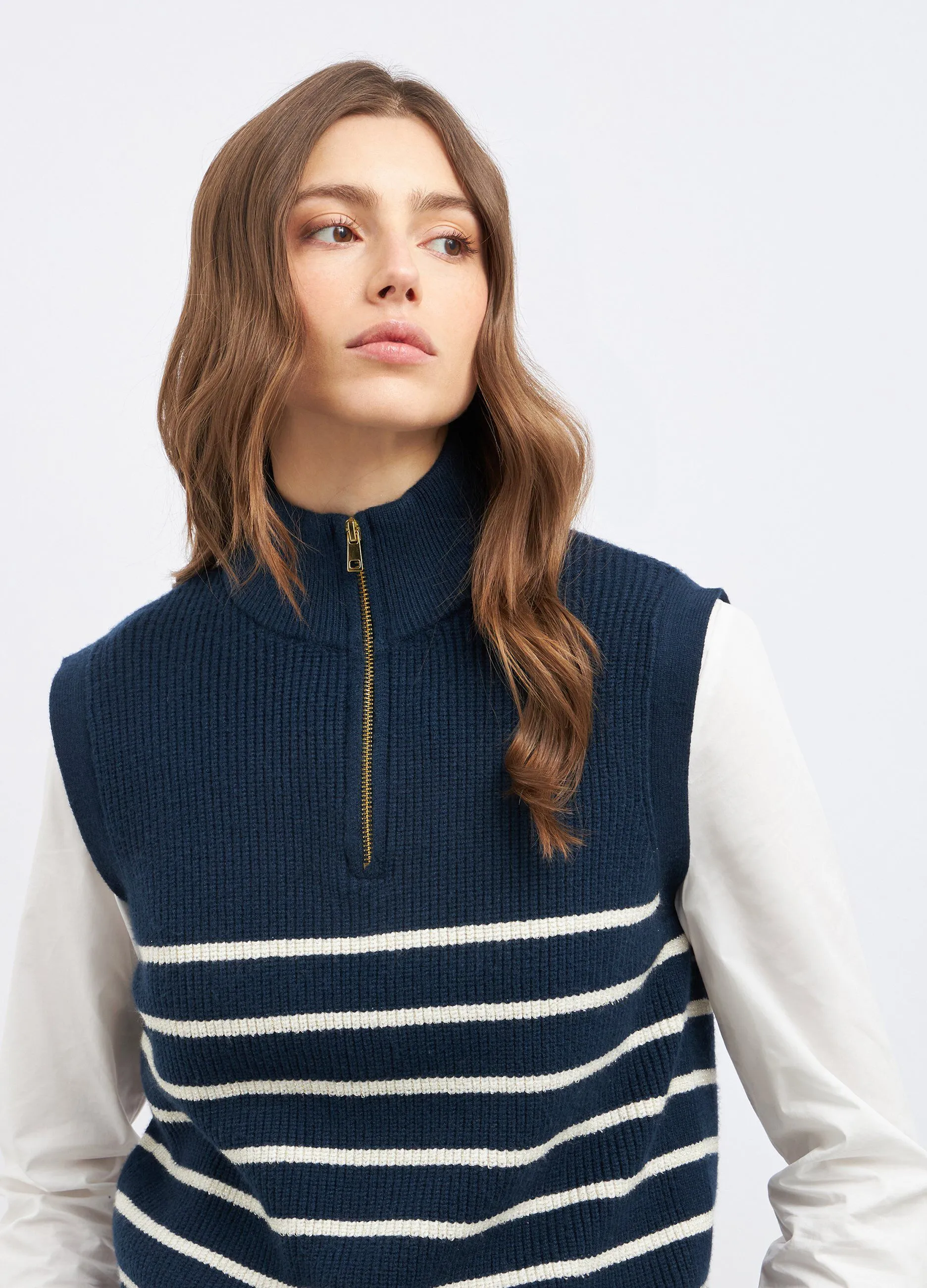 Gilet in costina di misto viscosa donna