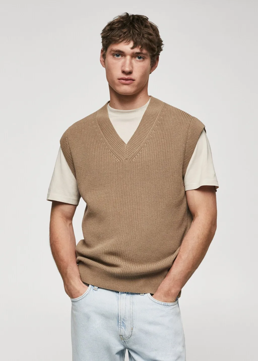 Gilet maglia collo a V