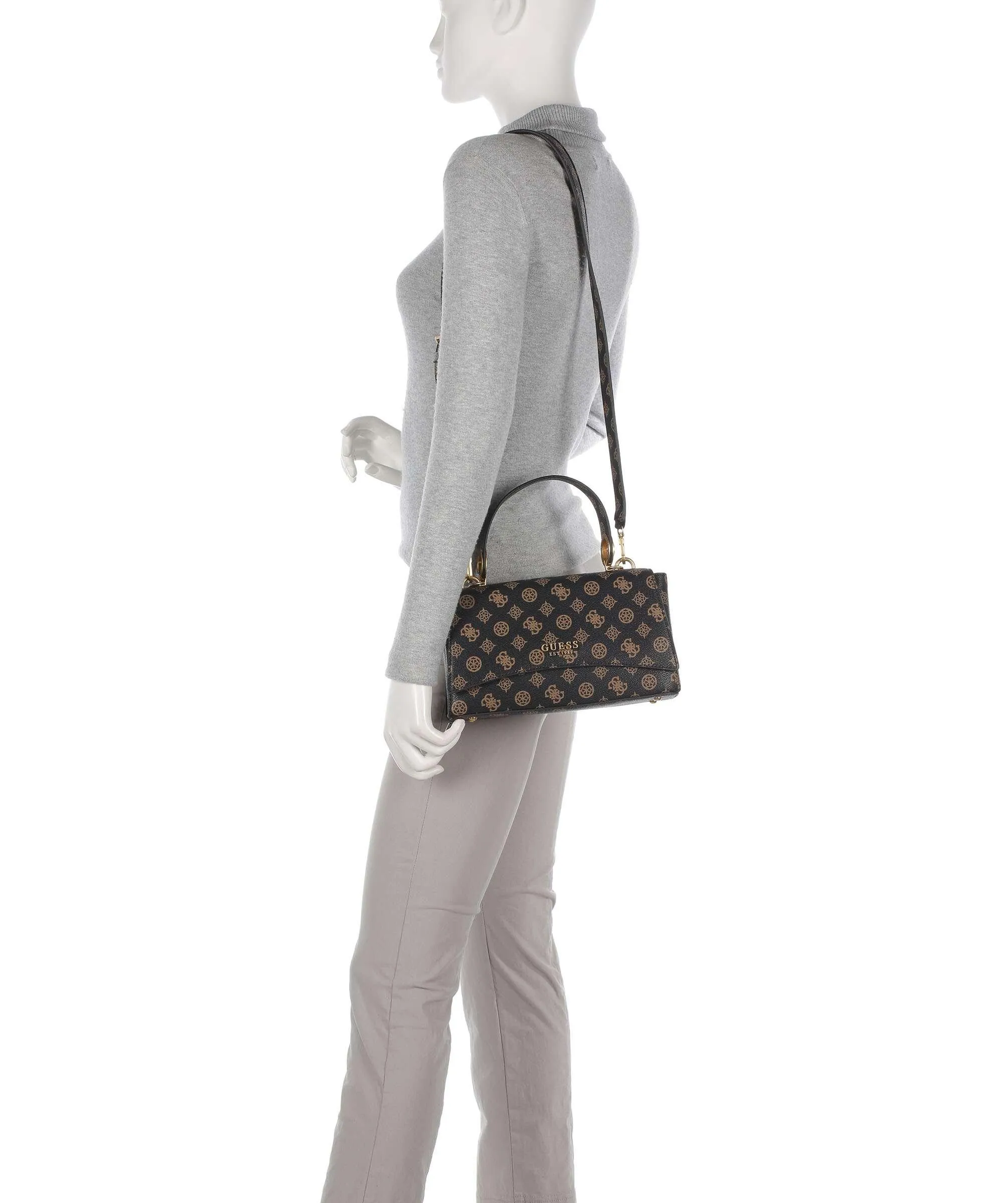  Guess Masie Borsa a spalla pelle sintetica marrone scuro  