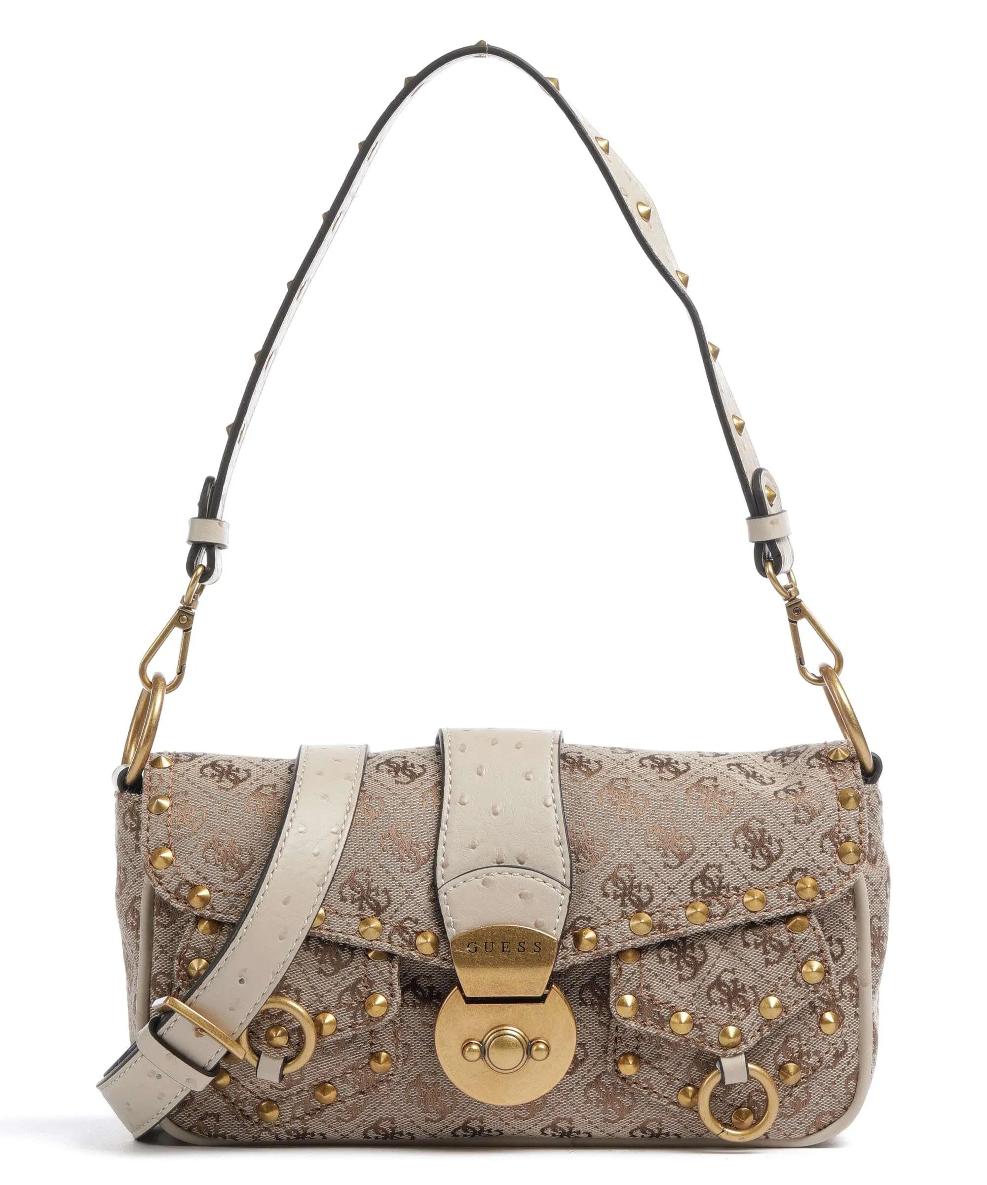  Guess Sardinia Borsa a spalla poliestere marrone chiaro  