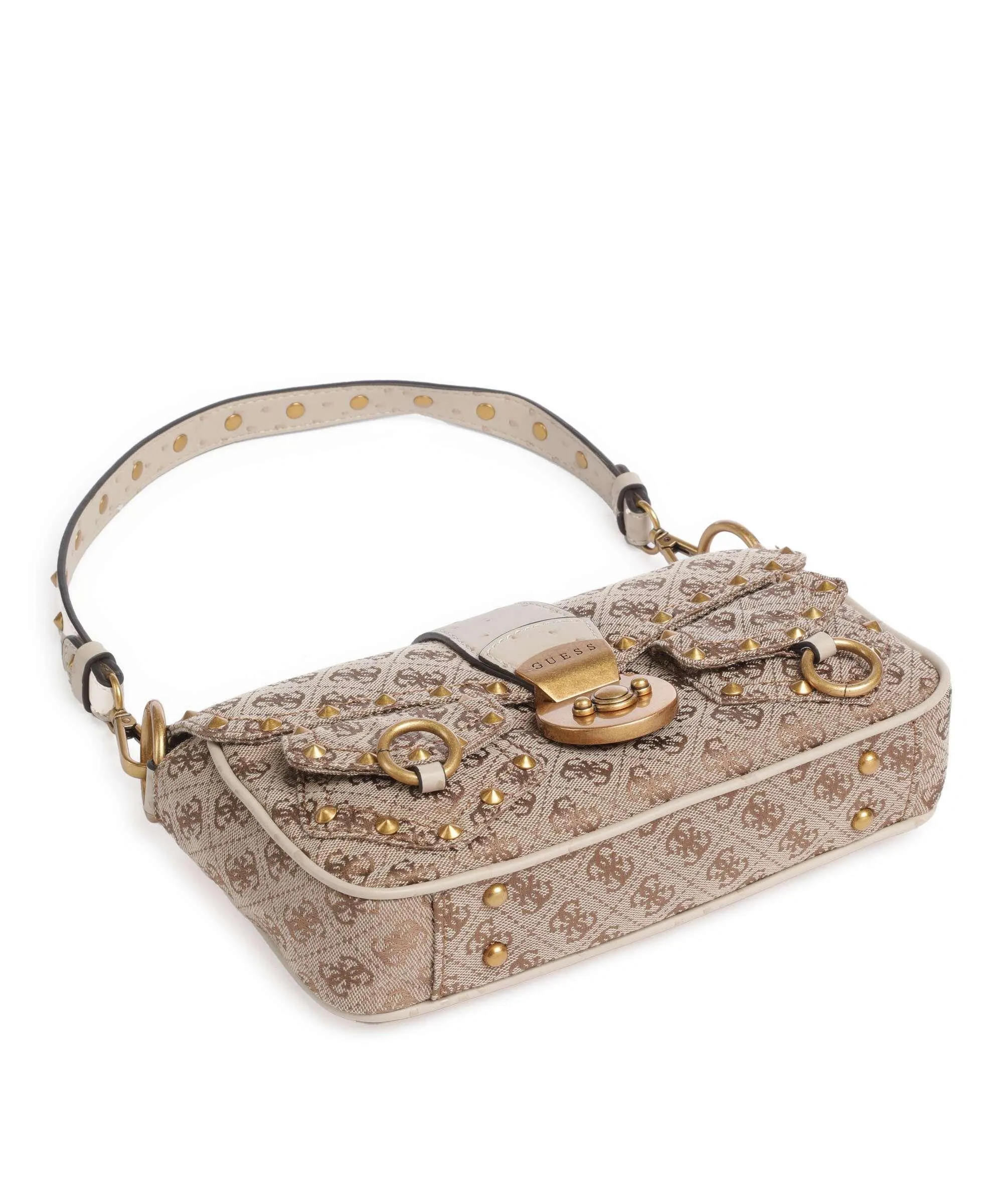  Guess Sardinia Borsa a spalla poliestere marrone chiaro  