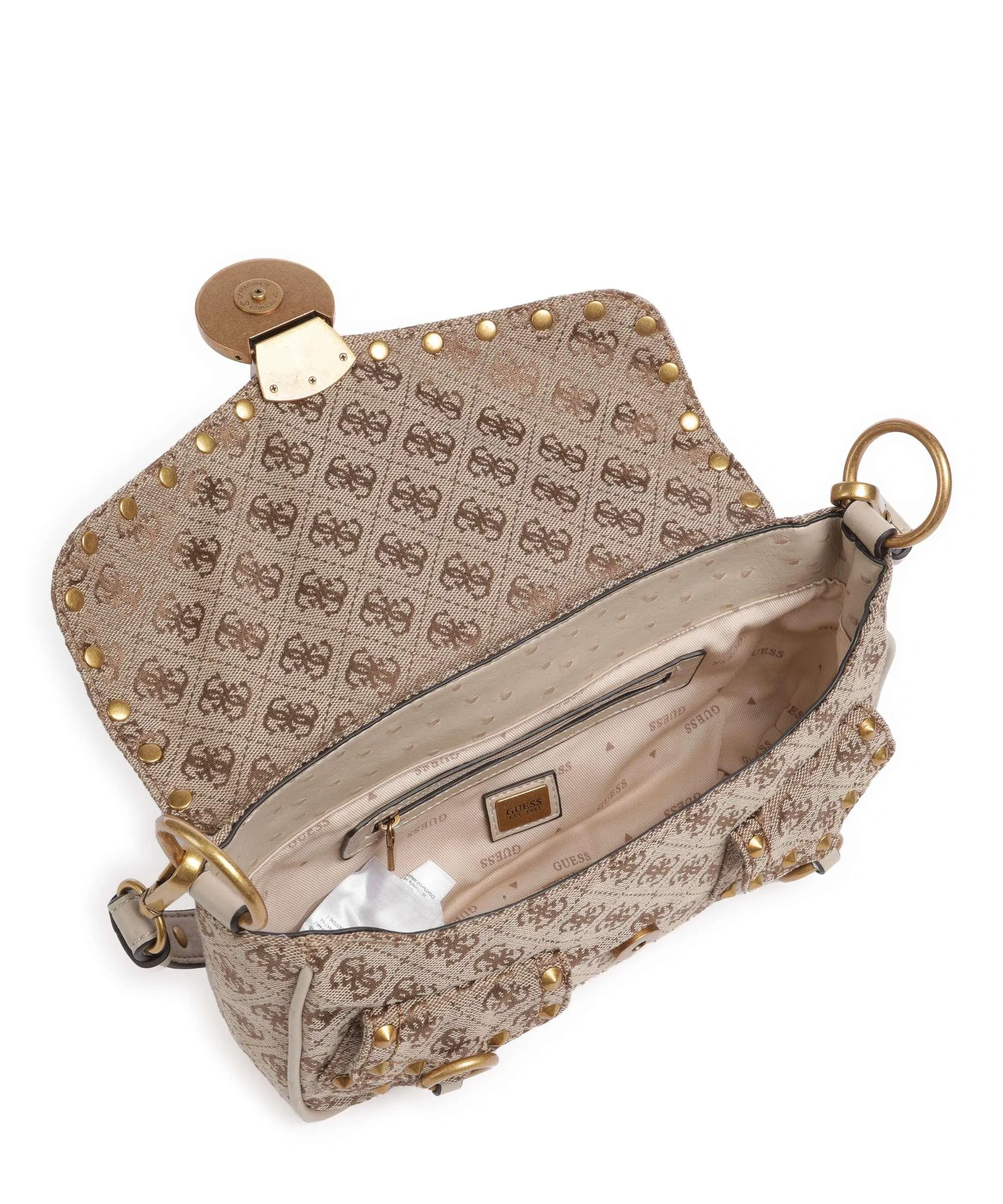  Guess Sardinia Borsa a spalla poliestere marrone chiaro  