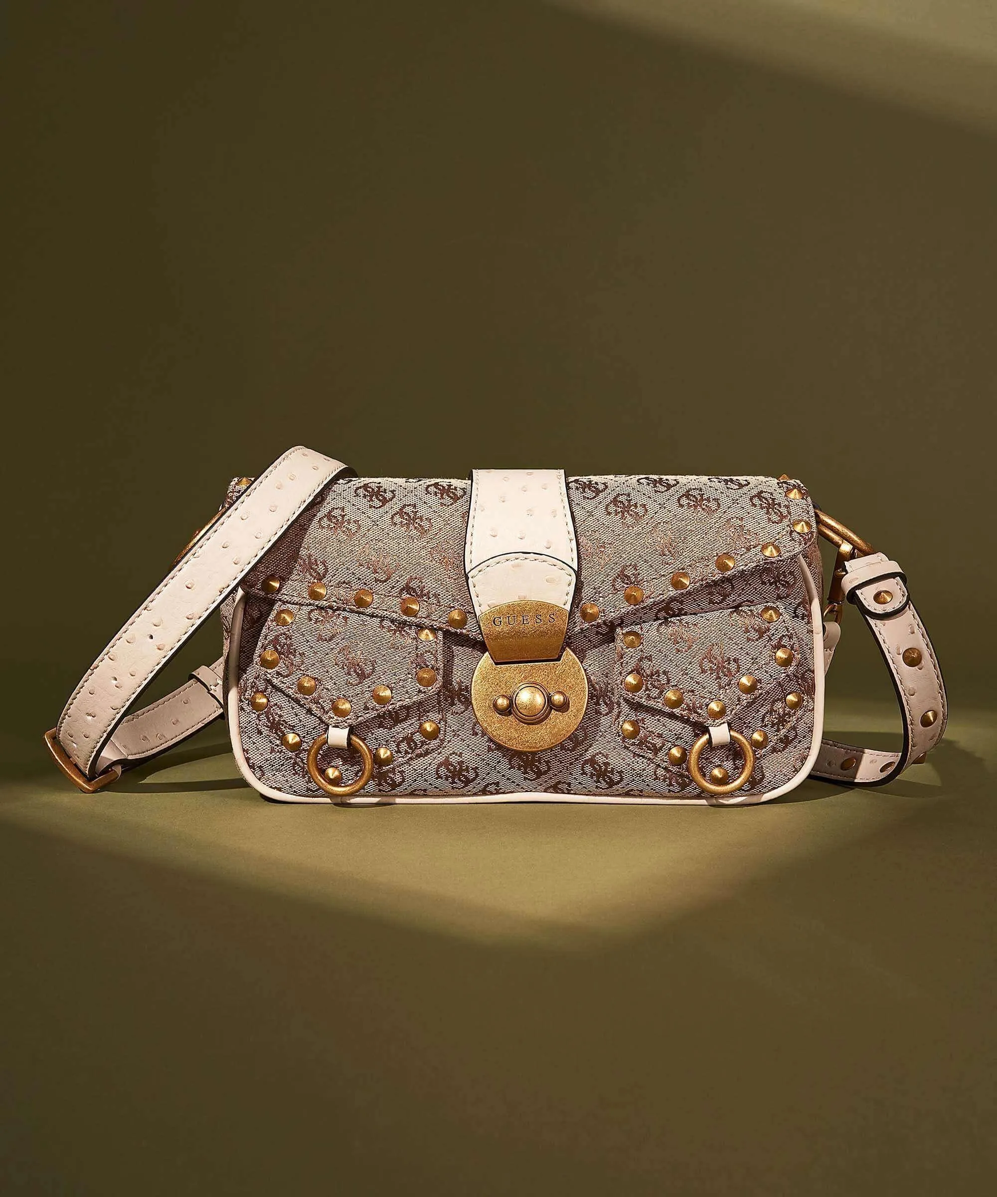  Guess Sardinia Borsa a spalla poliestere marrone chiaro  