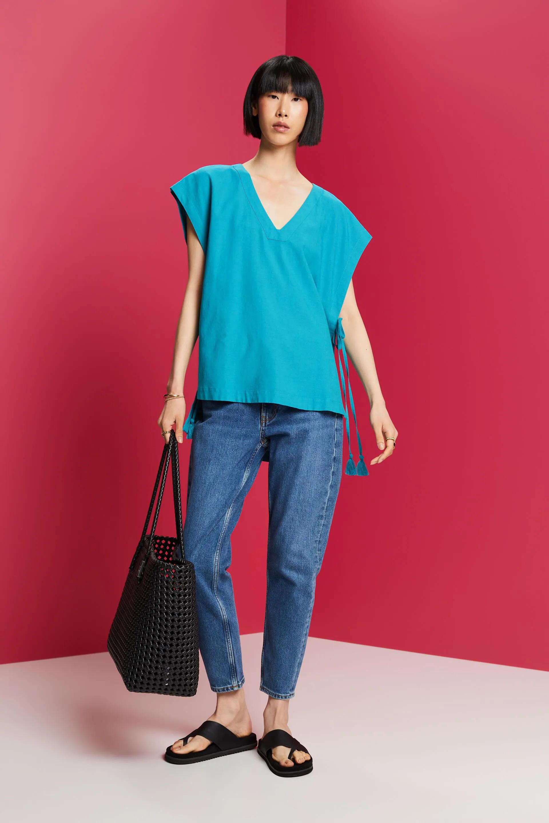 Jeans dritti a vita alta