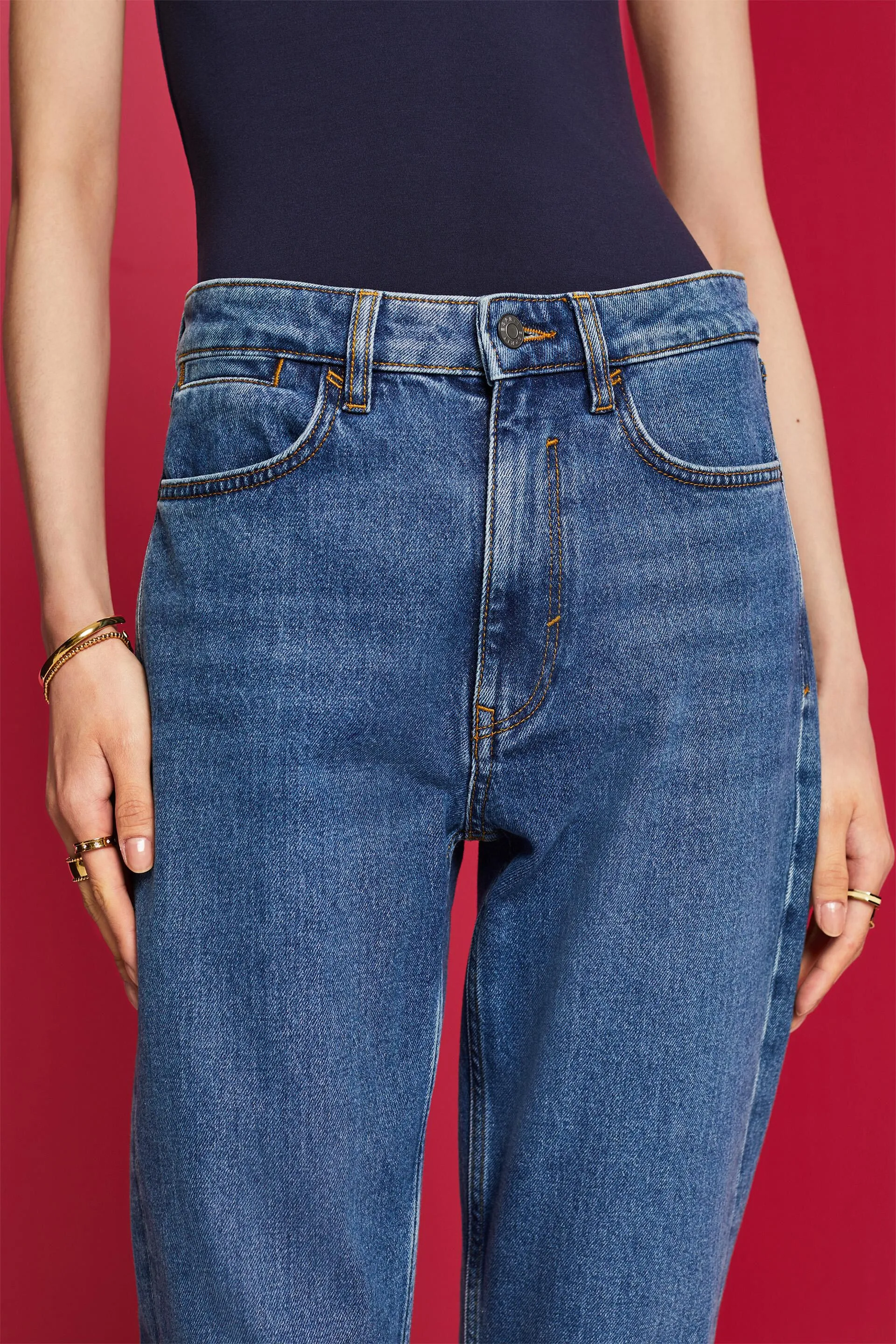 Jeans dritti a vita alta