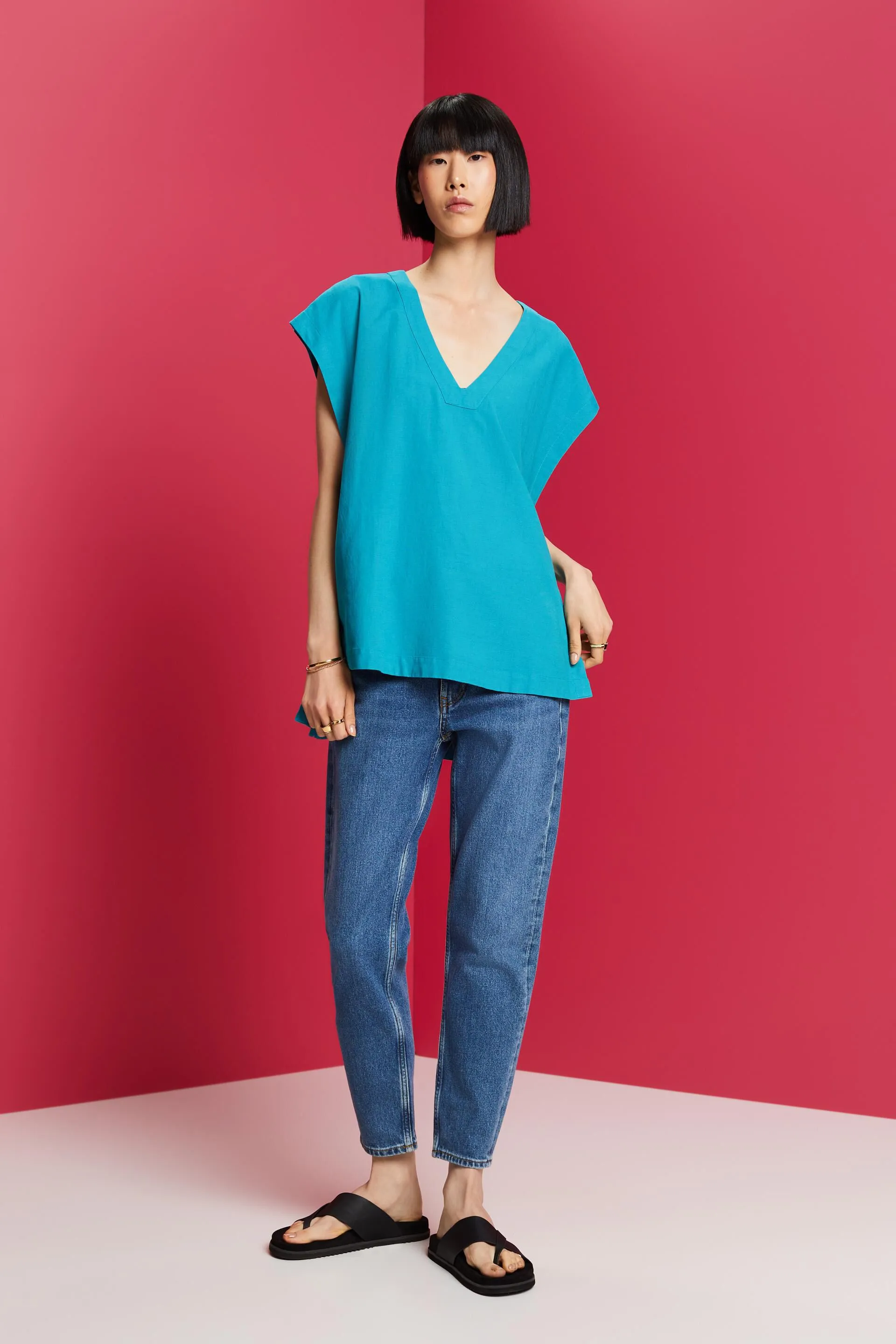Jeans dritti a vita alta
