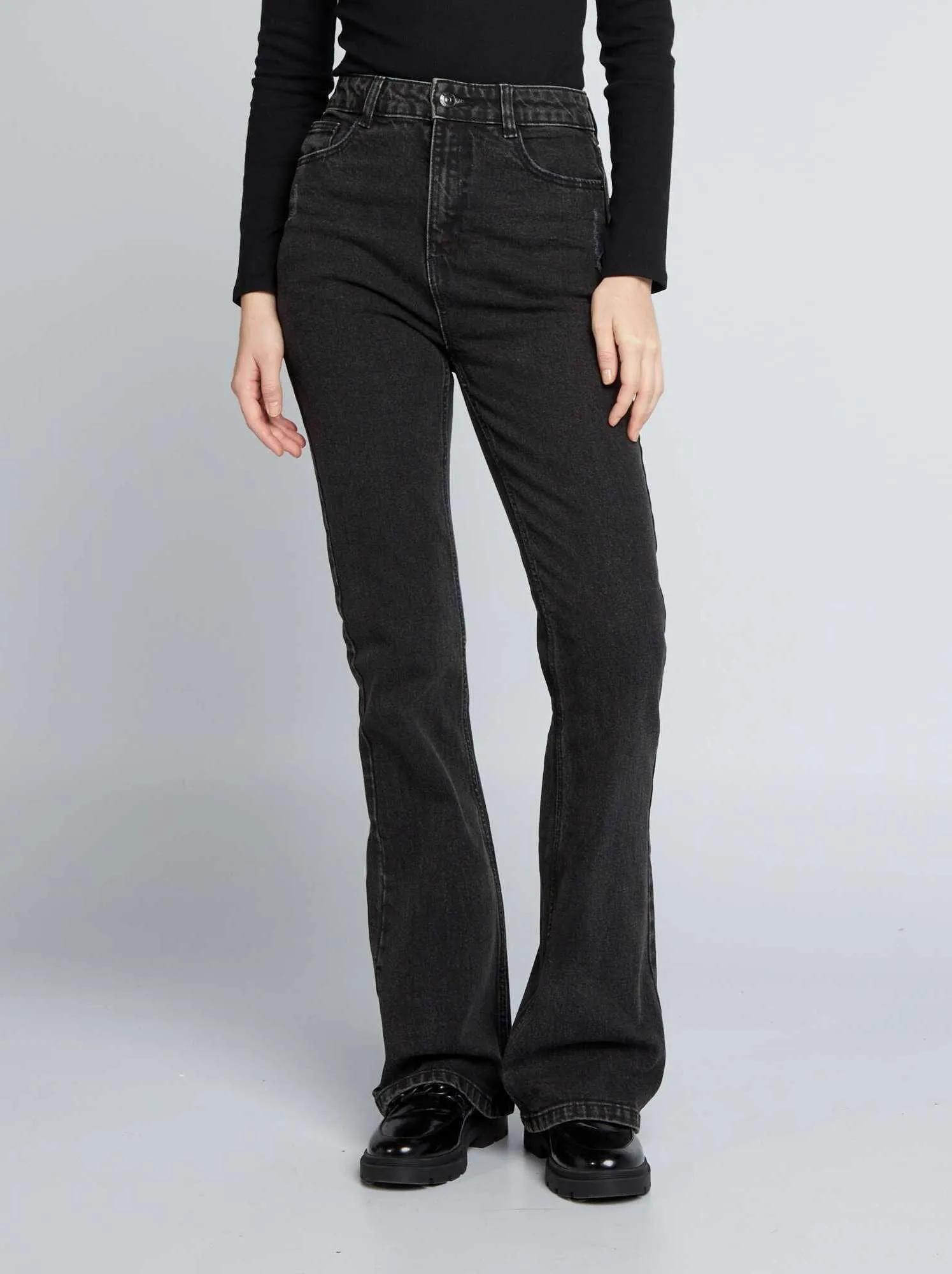 Jeans flare/bootcut a vita alta - NERO