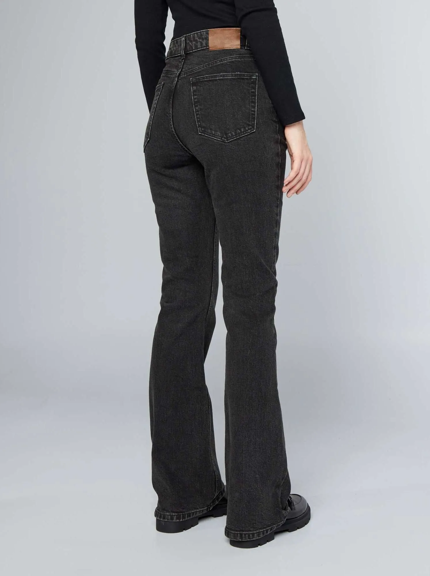 Jeans flare/bootcut a vita alta - NERO