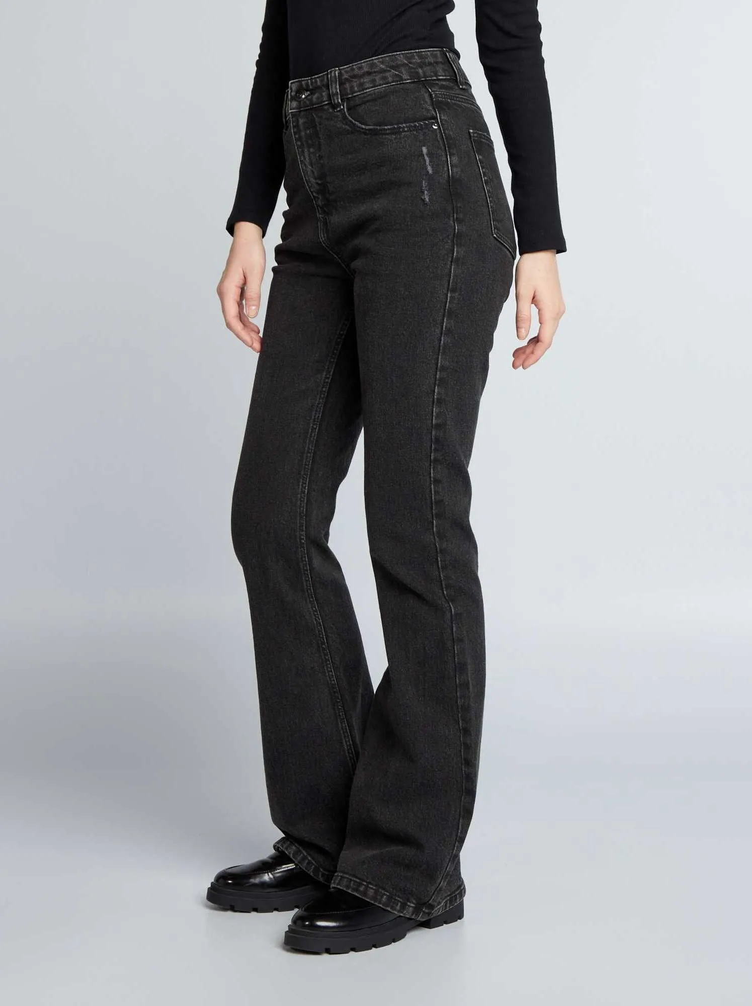 Jeans flare/bootcut a vita alta - NERO