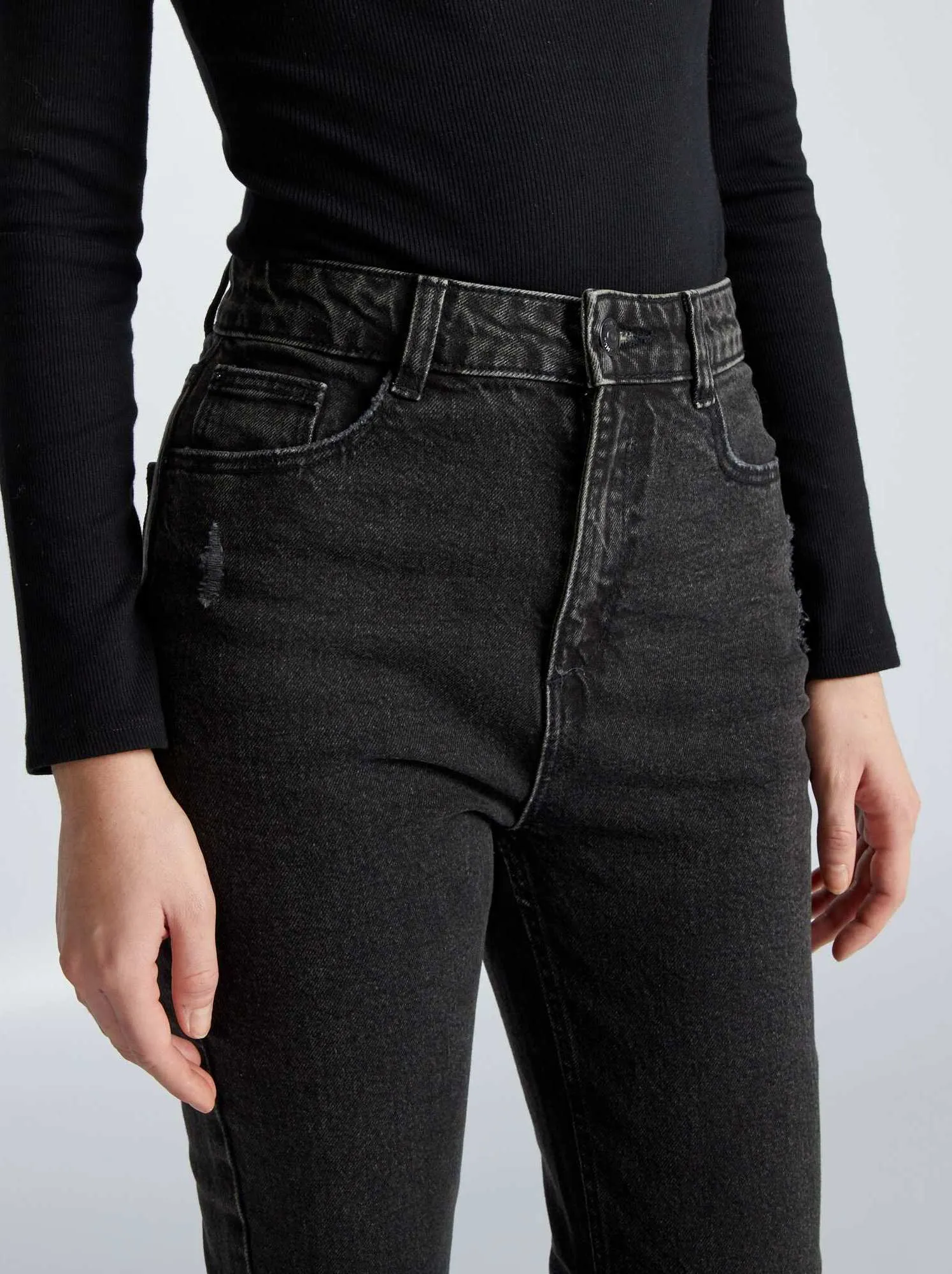 Jeans flare/bootcut a vita alta - NERO