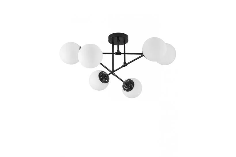 Lampada da soffitto a sfera nera 6 punti luce FINO W6