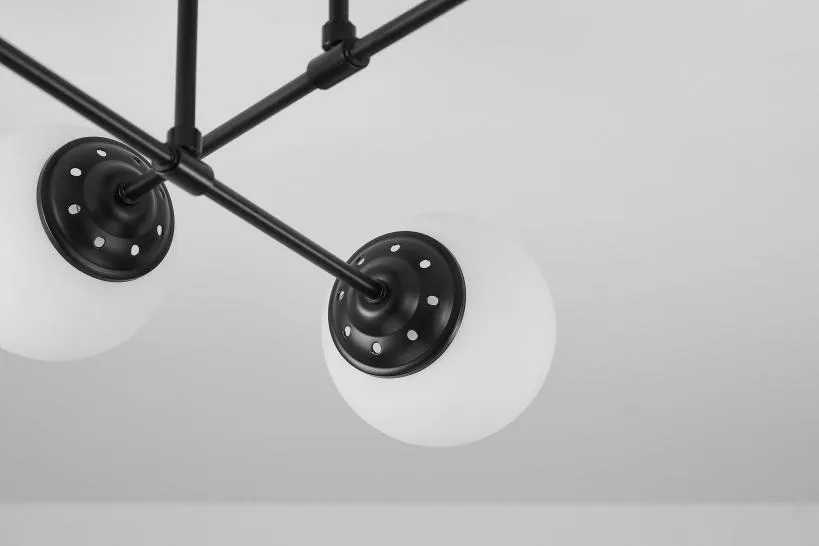 Lampada da soffitto a sfera nera 6 punti luce FINO W6