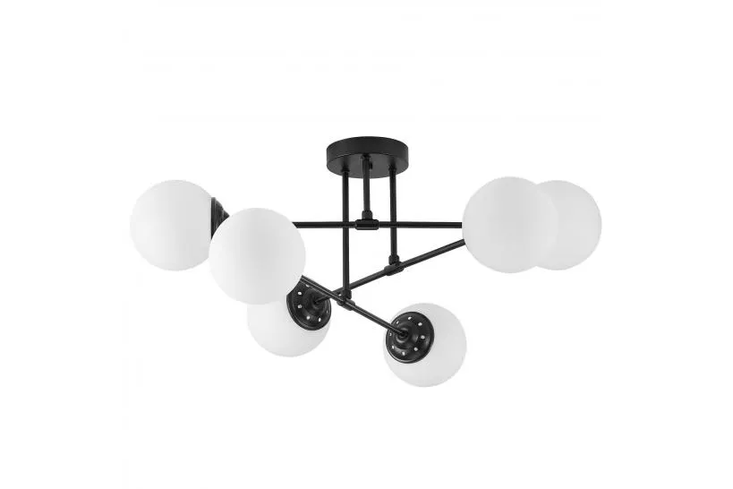 Lampada da soffitto a sfera nera 6 punti luce FINO W6