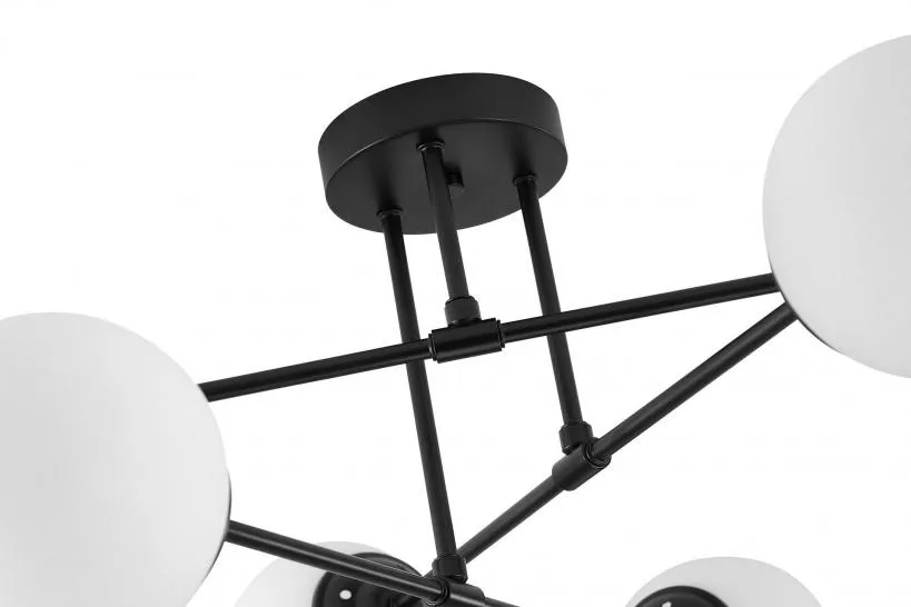 Lampada da soffitto a sfera nera 6 punti luce FINO W6
