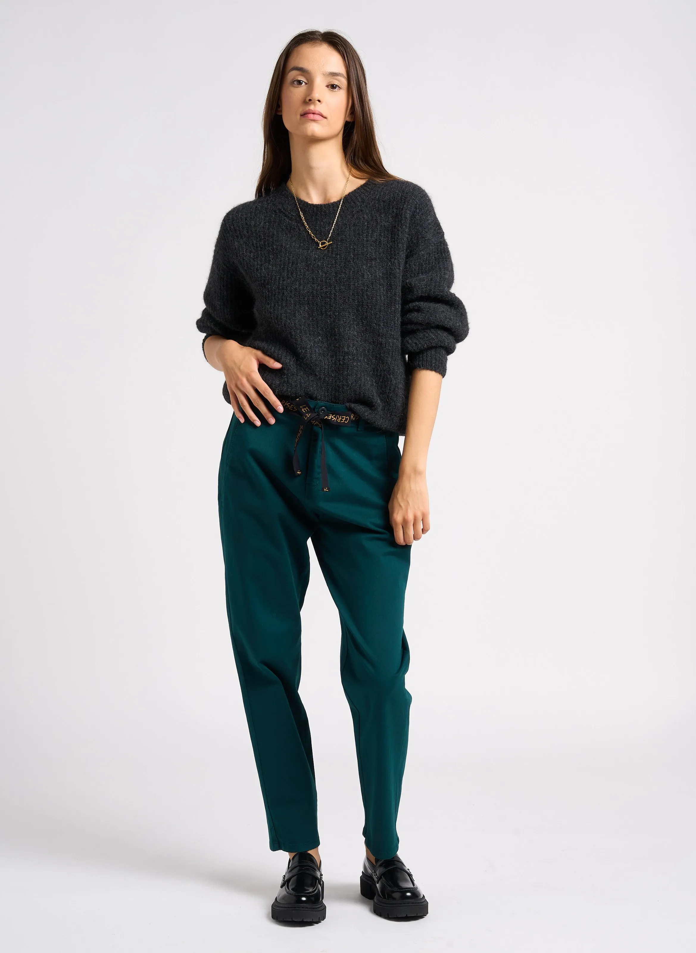  LE TEMPS DES CERISES   ERLE - Pantaloni chino in misto cotone | Blu