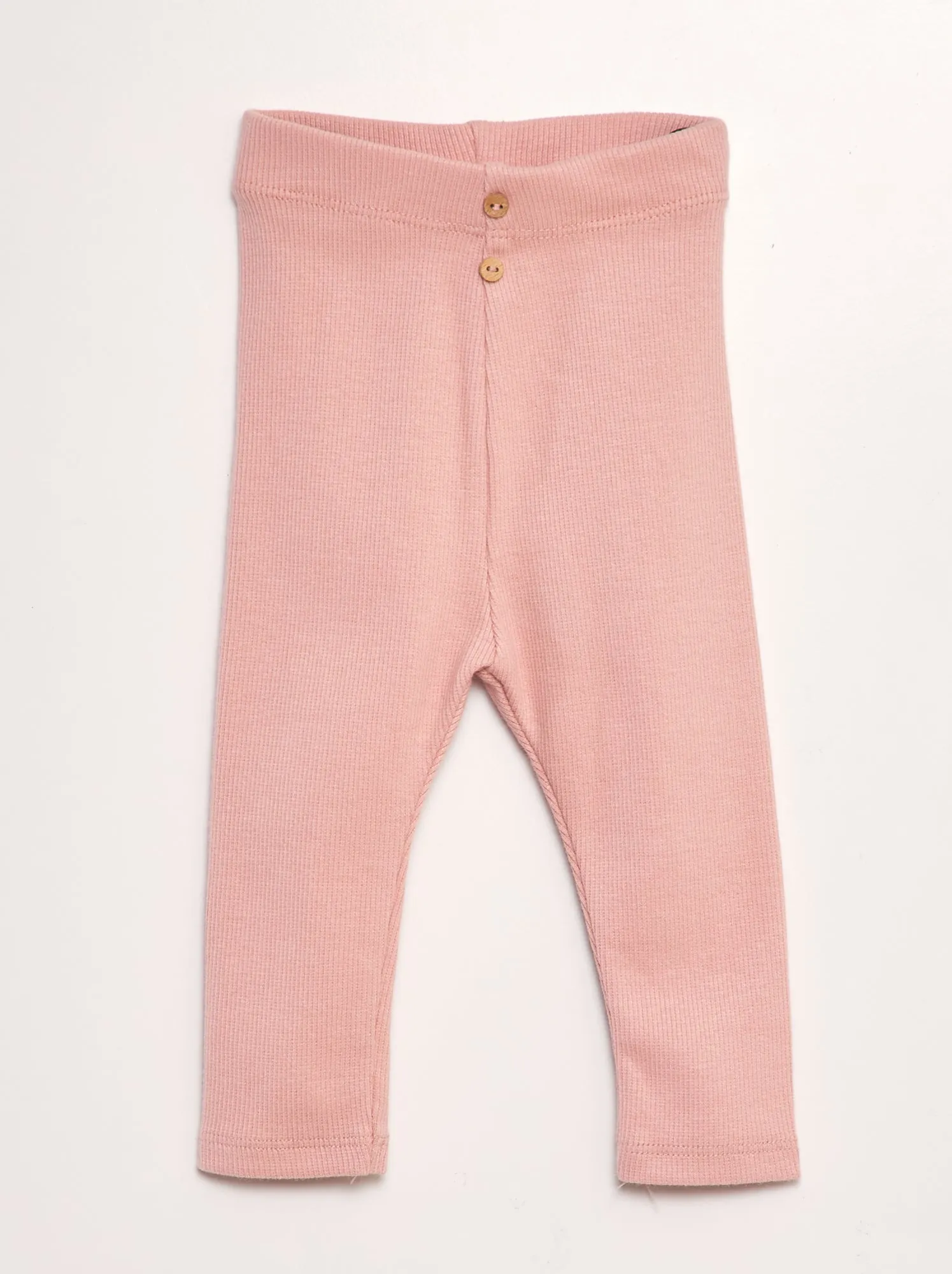 Leggings tinta unita in maglia a coste - ROSA