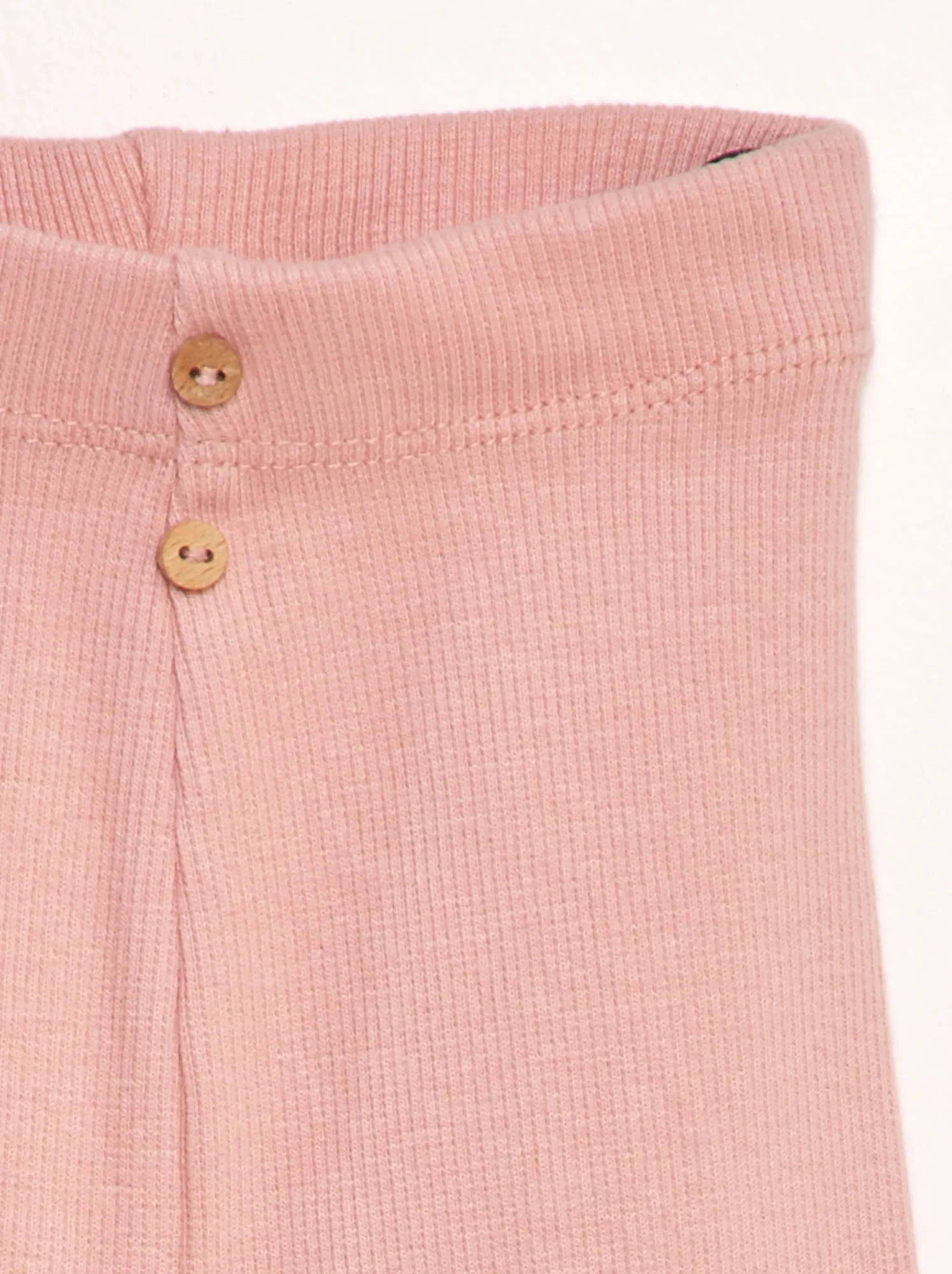 Leggings tinta unita in maglia a coste - ROSA