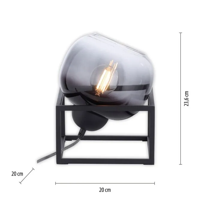 Leuchten-Direkt ZEA Lampada da tavolo Nero, 1-Luce