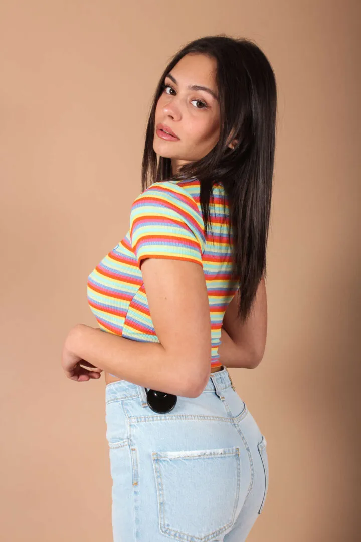 Maglia a Righe Bicolor