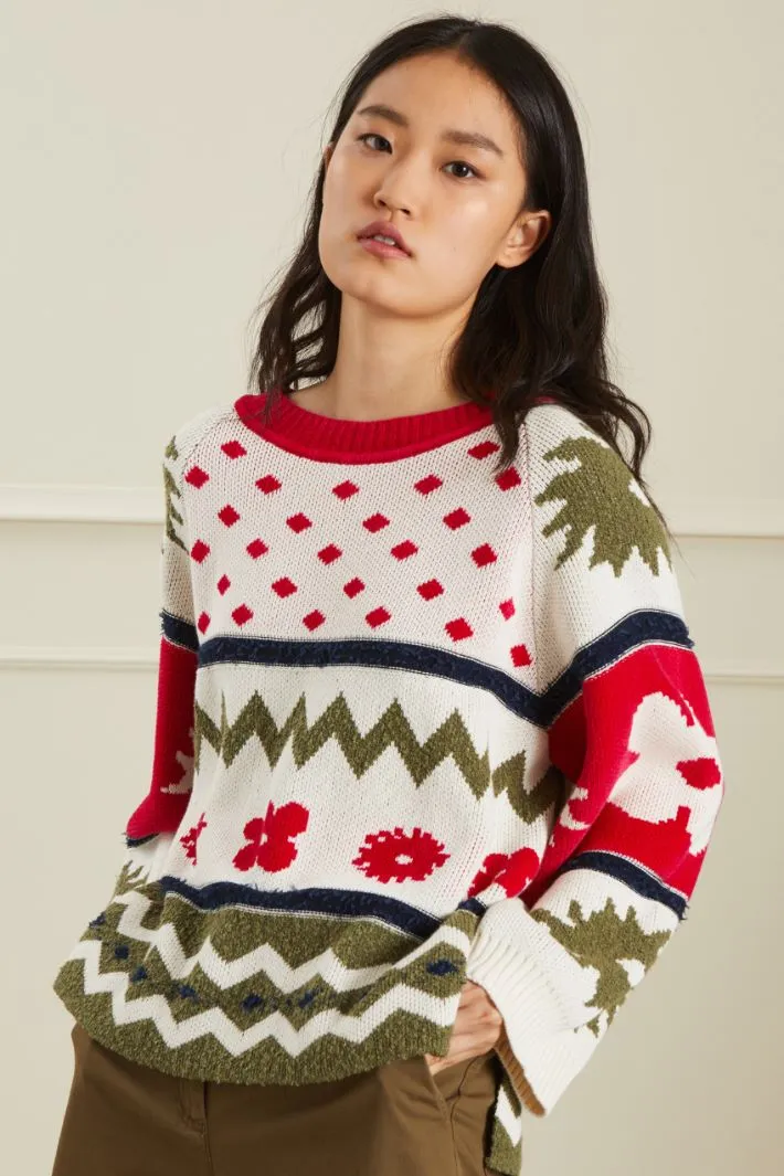 Maglia in cotone jacquard