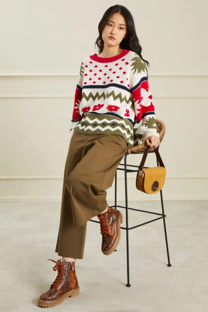 Maglia in cotone jacquard