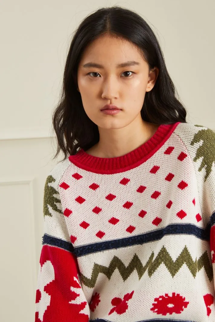 Maglia in cotone jacquard