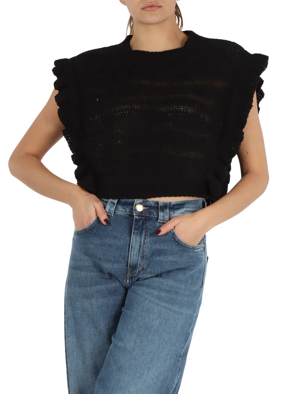 Maglia in misto cotone e viscosa GINESTRA