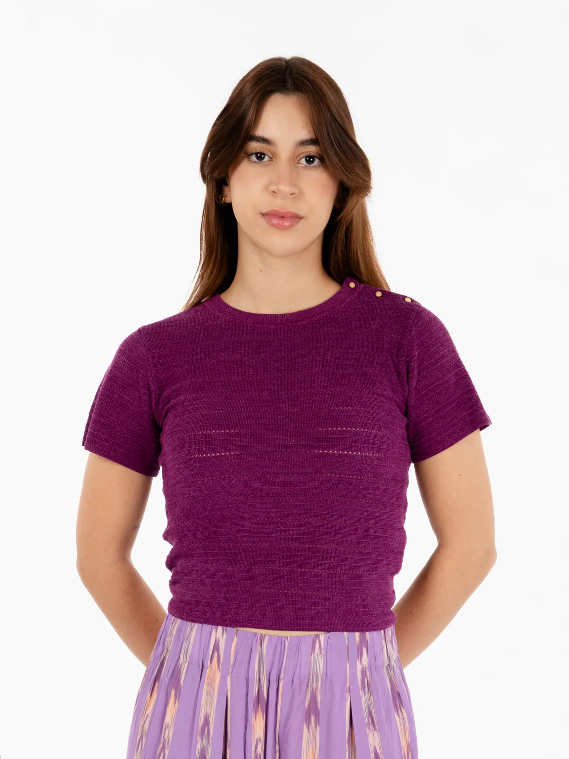 Maglia Kiutty bottoni spalla plum