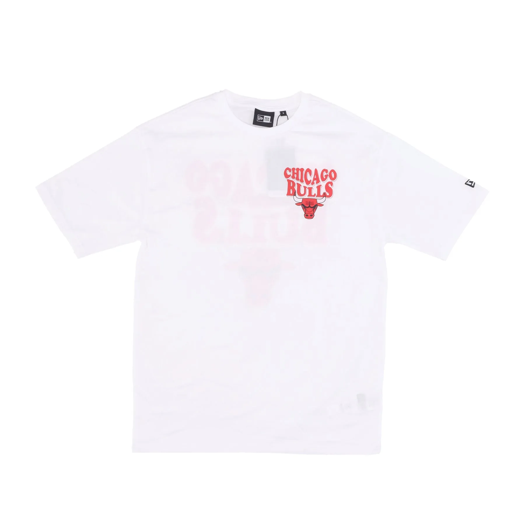 Maglietta Uomo Nba Script Oversize Tee Chibul White/front Door Red