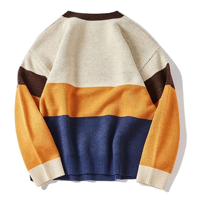 Maglione Jacquard largo colorato in tema di gatti e pesci unisex