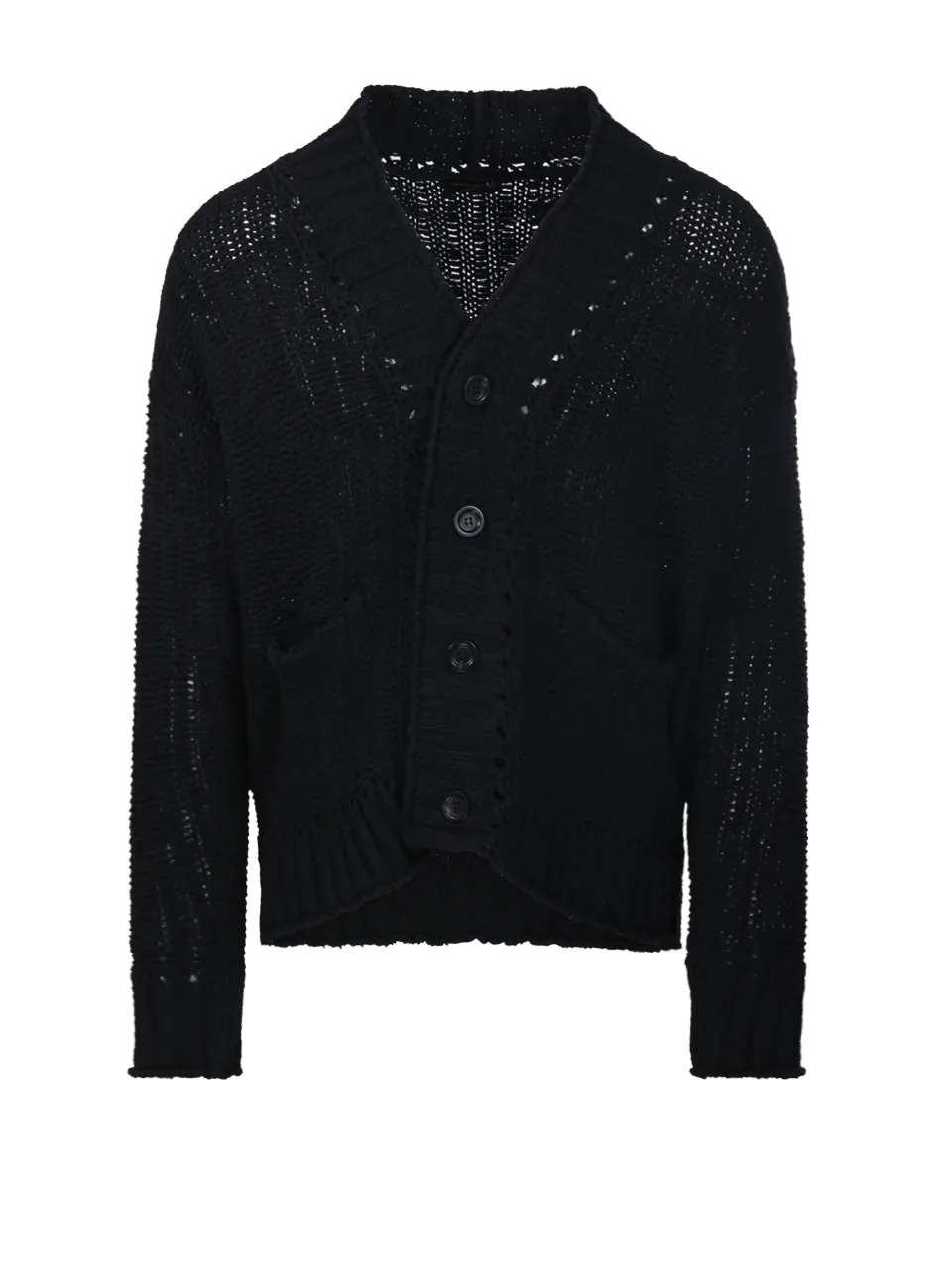 MEN ROBERTO COLLINA BLACK COTTON CARDIGAN