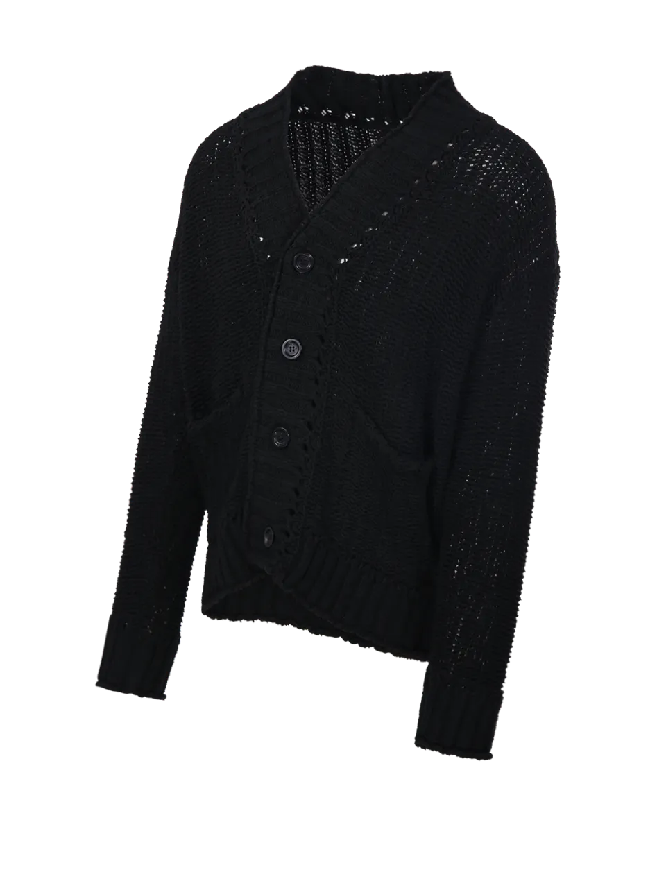 MEN ROBERTO COLLINA BLACK COTTON CARDIGAN