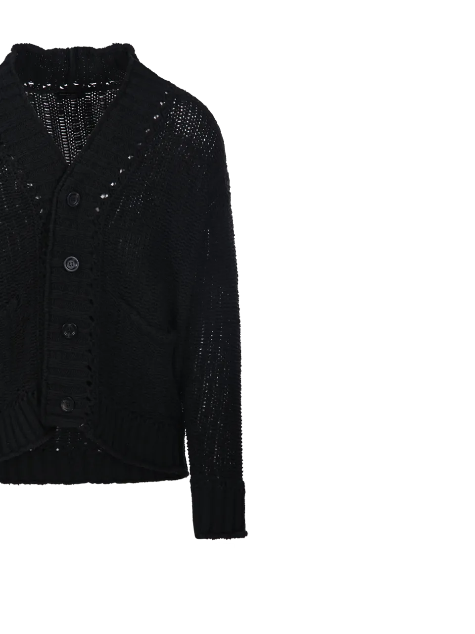 MEN ROBERTO COLLINA BLACK COTTON CARDIGAN