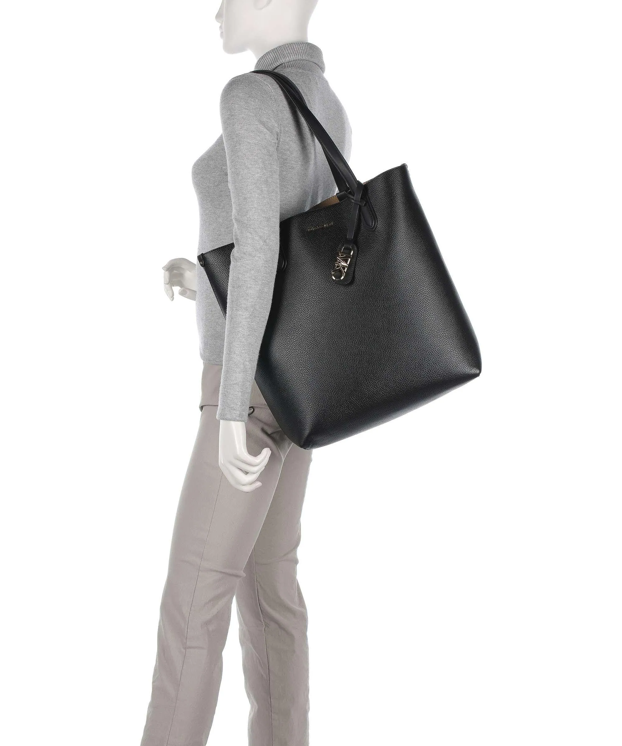  Michael Kors Eliza Borsa shopper pelle di vacchetta grana nero  