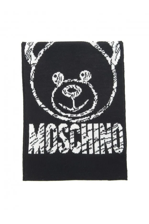 Moschino Sciarpa Orso Con Logo