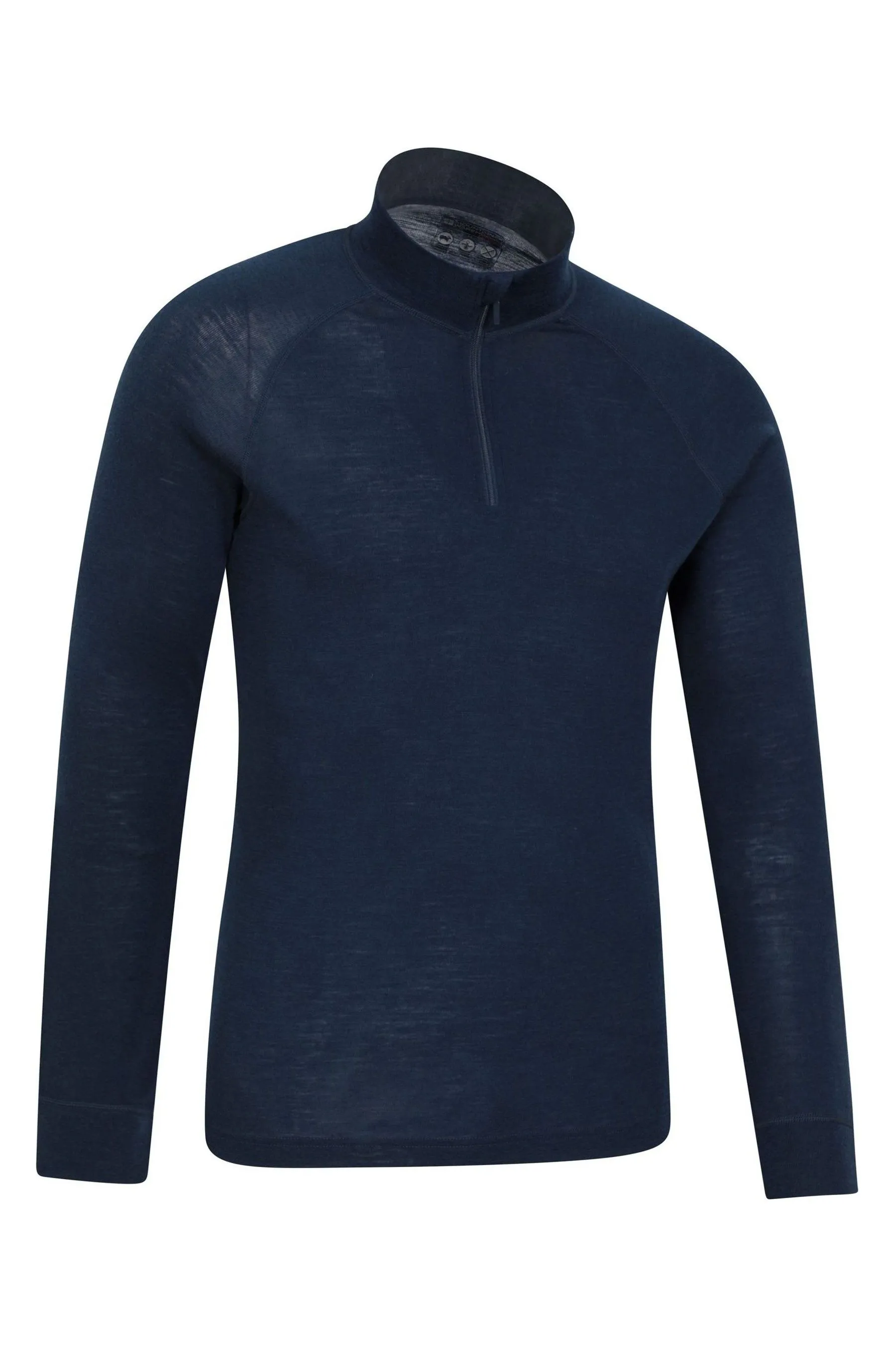 Mountain Warehouse Uomo - Top termico Con zip in lana merino