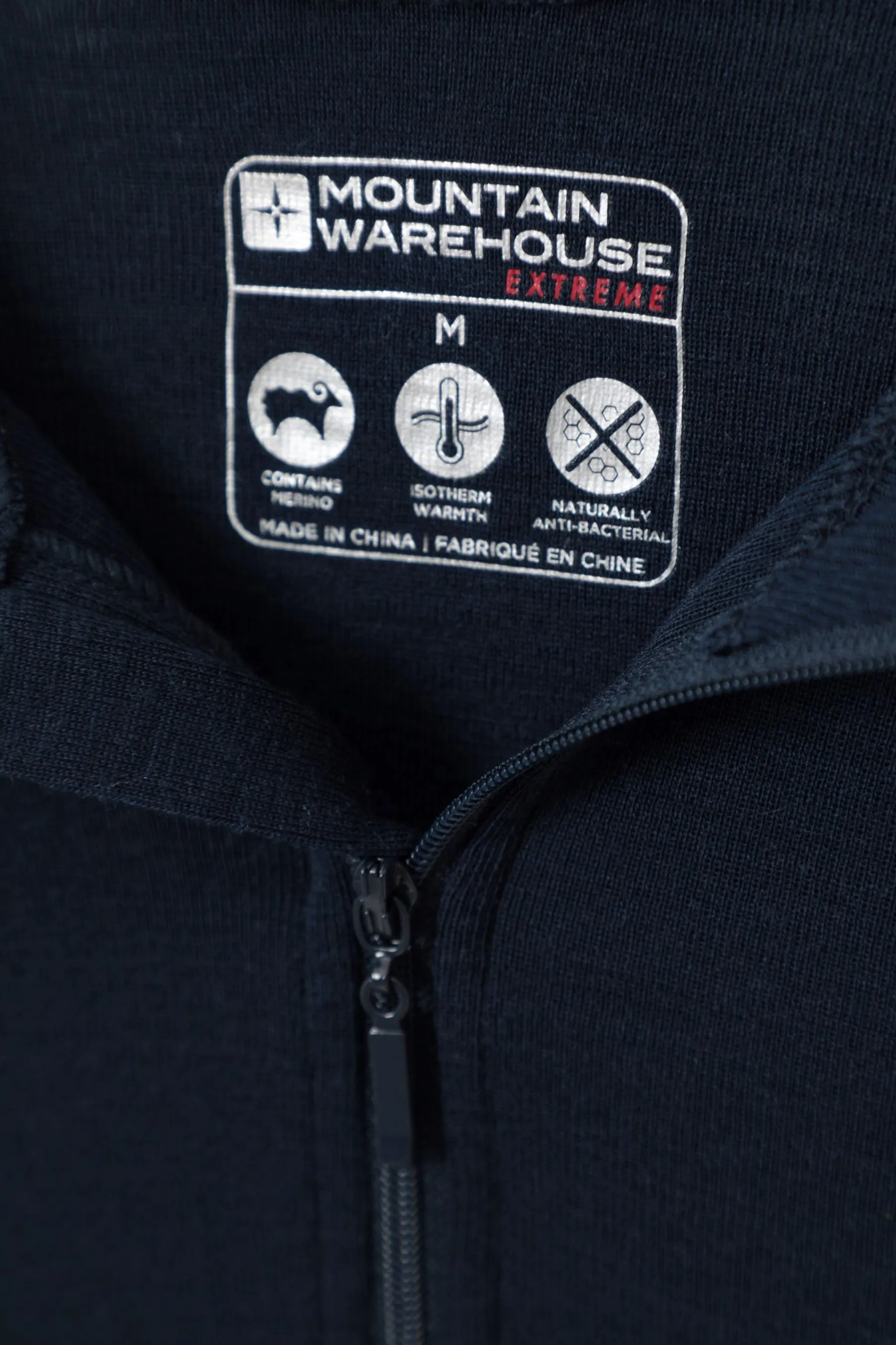 Mountain Warehouse Uomo - Top termico Con zip in lana merino