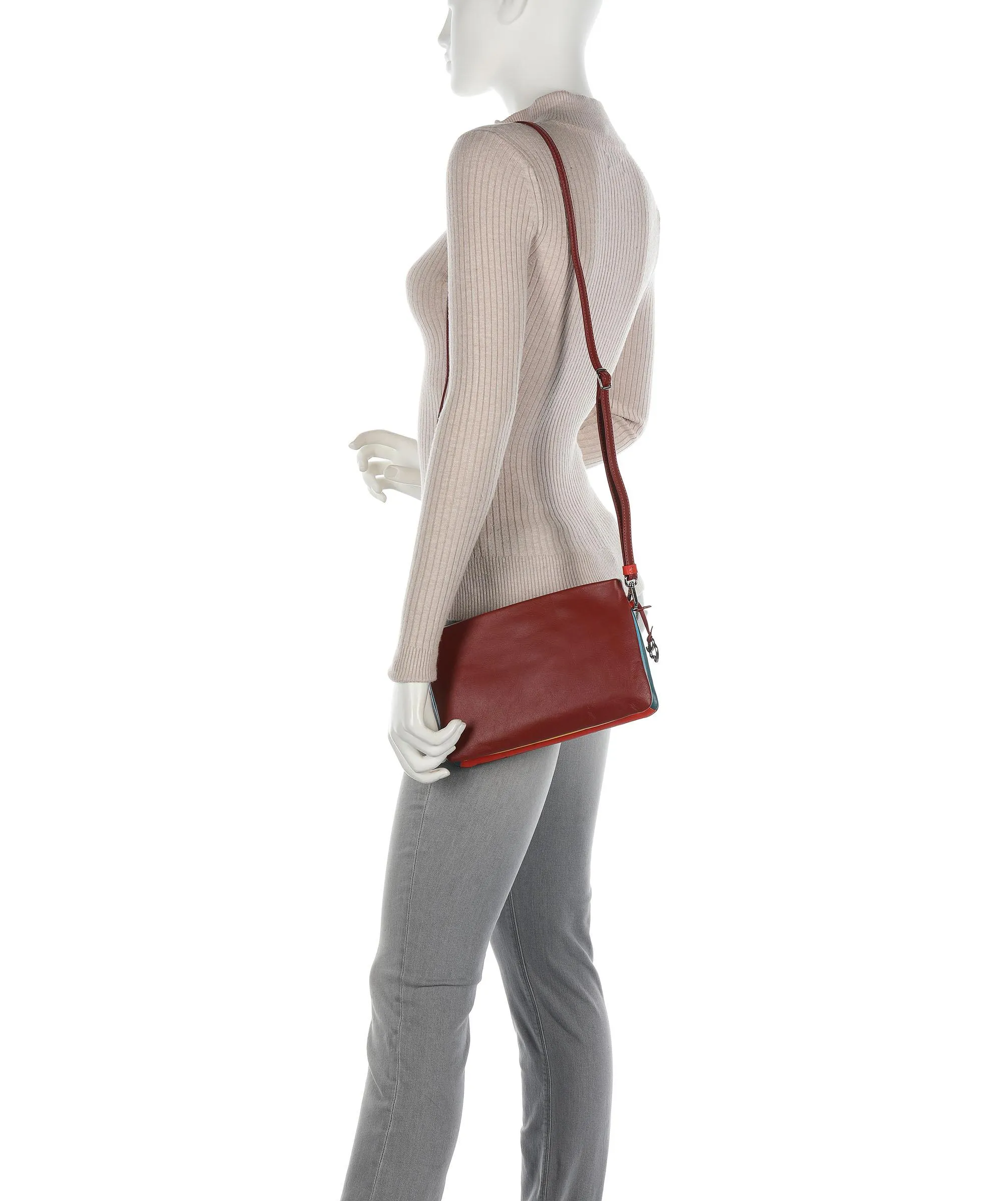  Mywalit Kyoto Borsa a tracolla pelle rosso scuro  