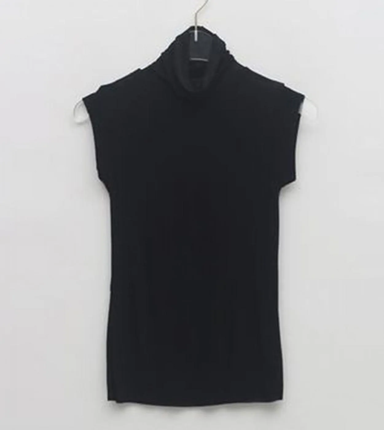 Nuova canotta in cotone casual tinta unita senza maniche dolcevita autunnale top bianco per donna corsetto top da indossare vest